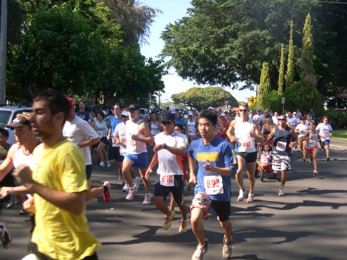 Runners at start of EMS run held May 2009